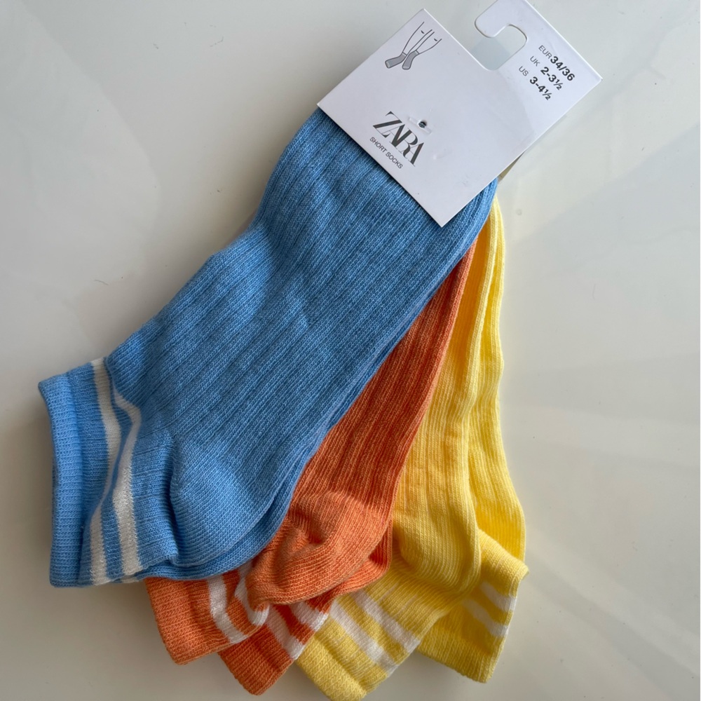 Zara 3-Pack of Ribbed Ankle Socks 10-11 years
